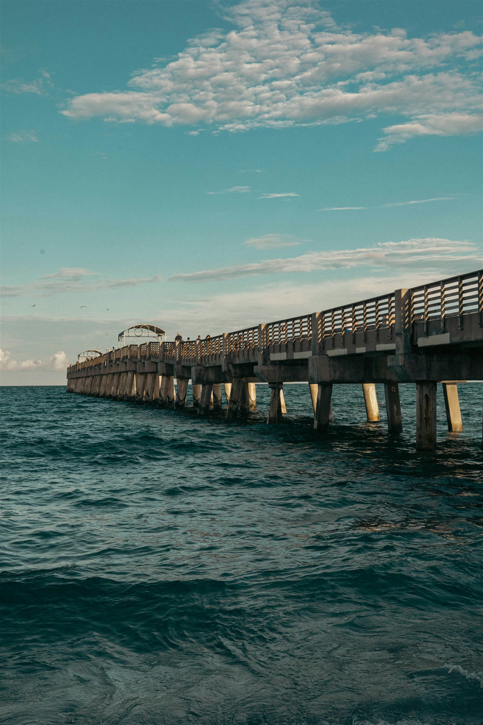 Sunny Florida pier over the ocean