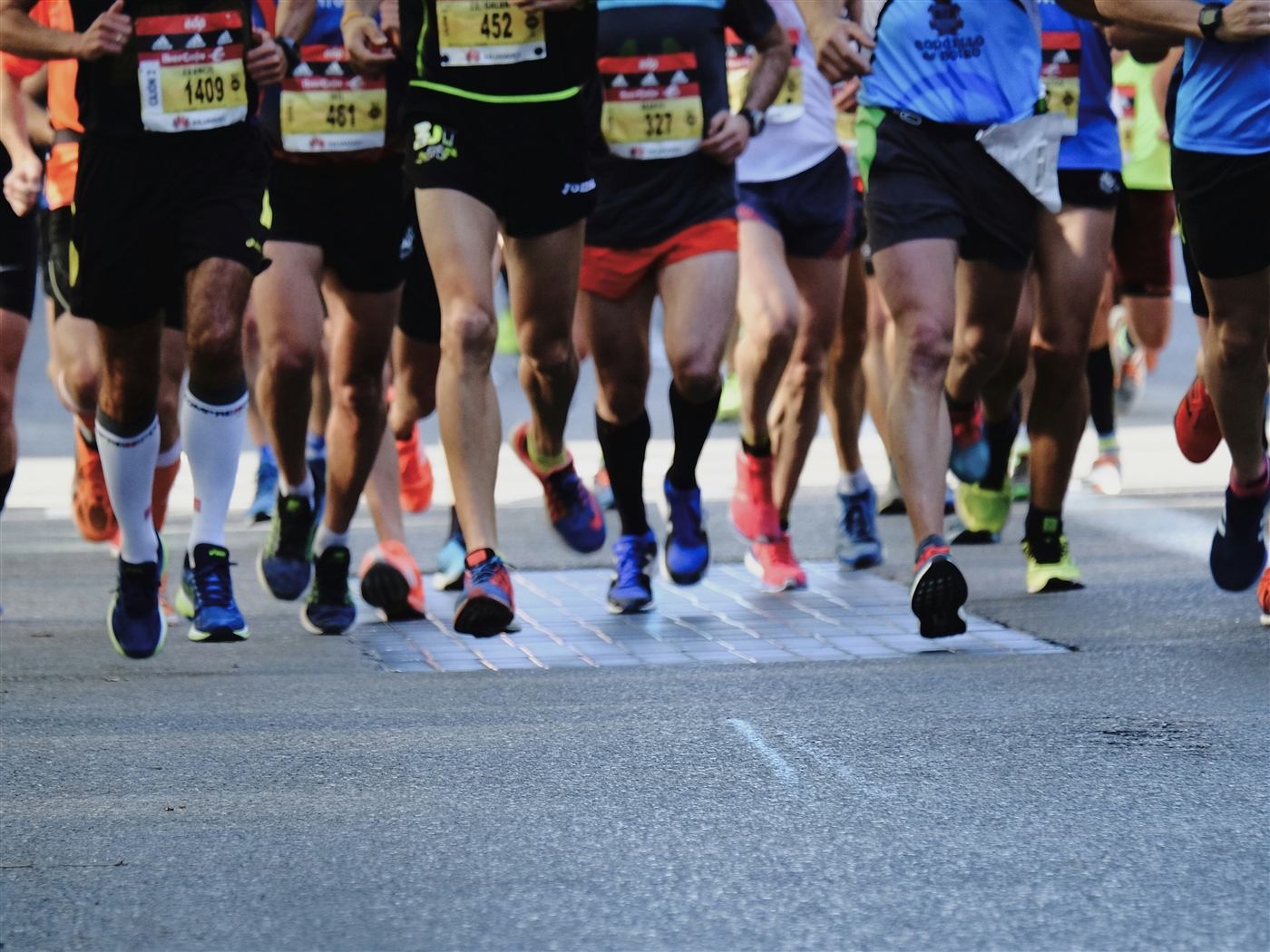 Runners at a road race